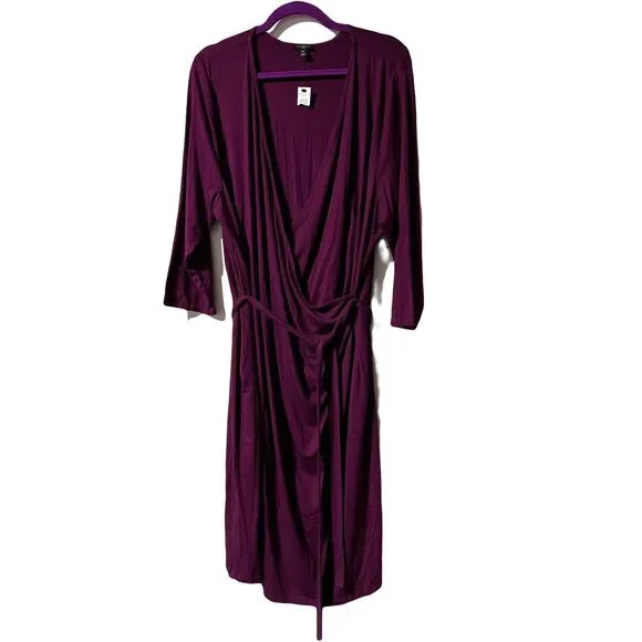 Talbots | Dresses | Talbots Womens Faux Wrap Dress Size 3x 34 Sleeve Pink  Purple Nwt | Poshmark
